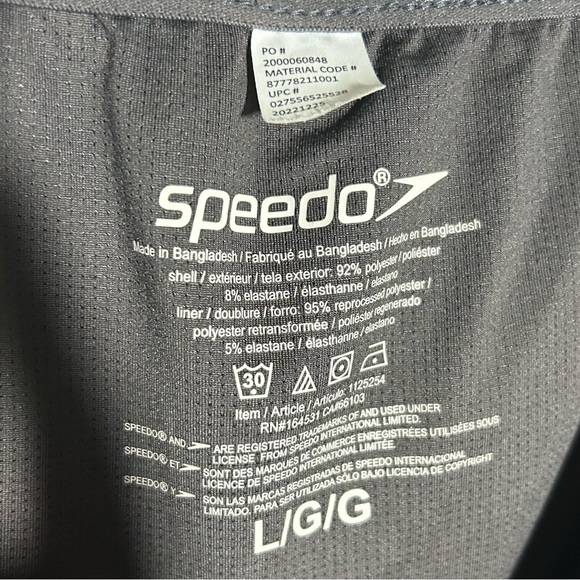 Speedo Men's Swim Trunk Tech Volley UPF 50+  Trunk Lined Size Large Black - Picture 7 of 12